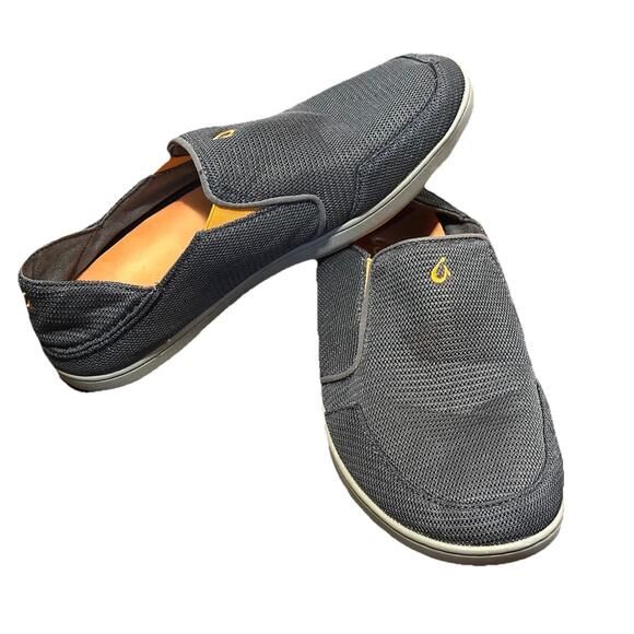 Olukai Nohea Mesh Boat Shoe 10.5 Dark Shadows Gray - Picture 1 of 11
